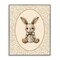 Stupell Industries Neutral Bunny in Oval Border Framed Giclee, design by LSR Design Studio